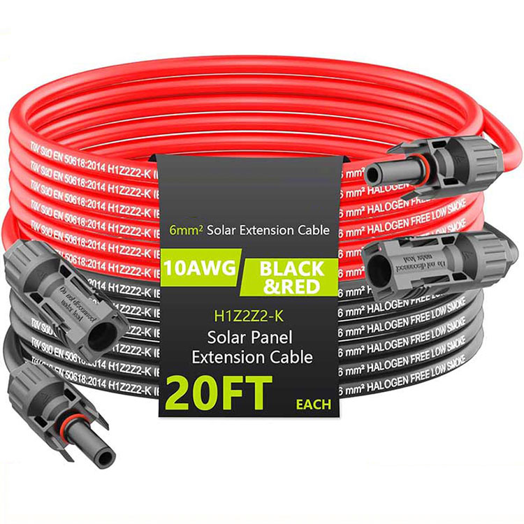 Günəş Uzatma Kabel 20FT 10AWG (6mm2) Günəş Paneli Uzatma Tel